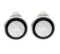 Bluebubble SWINGING 60s Round Black White Pearl Effect CLIP ON Earrings on Gift Card