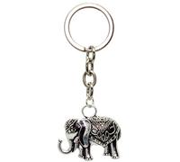 bluebubble WILD AT HEART Silver Indian Elephant Charm Keyring on Gift Card