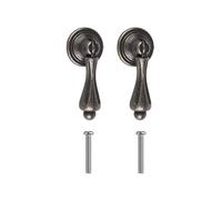 Bluecell 2pcs Antique Bronze Color Metal Drawer Tear Drop Cabinet Decorative Pull Handle Knob with Screw