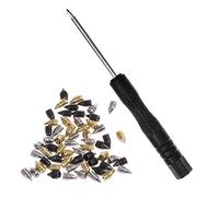 Bluecell 60pcs Metal Cross Slot Tip Screws for Belt Buckle Wallet Handbag, Screwdriver Included
