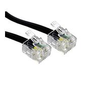 Bluecharge Direct 1m Metre RJ11 To RJ11 Cable Lead 4 Pin ADSL Router Modem Phone 6p4c BLACK Short