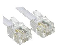 Bluecharge Direct 1m Metre RJ11 To RJ11 Cable Lead 4 Pin ADSL Router Modem Phone 6p4c - WHITE