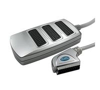 Bluecharge Direct 3 Way Scart Adaptor Splitter Box Adaptor Split to 3 TV's PREMIUM SILVER RANGE
