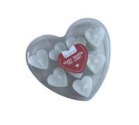 BLUECHOLON Set of Eight Red White Heart Shaped Candles, Romantic Candle, Valentine's Day Gifts, Engagement, Surprises Romantic Gifts for Women Anniversary, Proposal, Love, Birthday