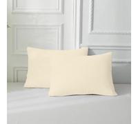 BLUECLANS Cooling Pillow Cases Standard Size Set of 2 Ivory Queen Pillowcases with Envelope Closure 1000 Thread Count Egyptian Cotton Pillow Covers 20x30 inches Soft Luxury Bed Pillowcovers