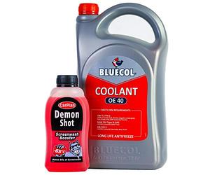 Bluecol Coolant Concentrate Fluid OE 40 5L with CarPlan Demon Shot Winter Kit