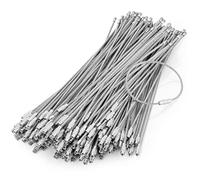 BlueCosto Wire Keychain Cable (200 PK, 6.7” / 17cm) - 2mm Thick Stainless Steel Keyring Wire Loops w/Secure Screw Lock for Hanging Luggage Tags & Organizing Keys