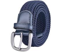 Bluecton Mens Plus Size Belt Golf Braided Stretch Blue Big and Tall with Designer Brand Buckle Size 160cm