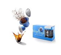 Bluecup Reusable & Refillable Nespresso Pods (Original Line) - 25% More Coffee for a Bolder Espresso | Starter Kit [2 Capsules + 100 Lids + Sealer + Spoon]