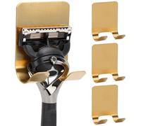 Blueden Self Adhesive Hooks Waterproof Razor Holder in Inside Shower 4 Pack, Metal Heavy Duty Utility Storage Hook.Towel. Loofah Holder for Wall.Hanger Hooks for Bathroom or Kitchen Organisation. Gold