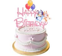 Bluee Birthday Cake Topper - Party Supplies Blue Cake Decorations, Girl Cartoon Happy Birthday Cake Decor for Kids Boy Girl