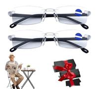 Blueease-Optics Glasses, Blue Ease Optics Glasses for Men, Automatic Zoom Reading Eyeglasses, Anti-Blue Light Presbyopia Glasses Unisex (2PCS)