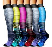 BLUEENJOY Copper Compression Socks for Women & Men (6 pairs) - Best Support for Nurses, Running, Hiking, Recovery