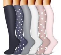 BLUEENJOY Copper Compression Socks for Women & Men (6 pairs) - Best Support for Nurses, Running, Hiking, Recovery