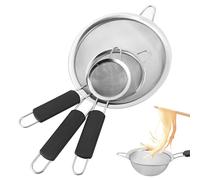 BlueEour Stainless Steel Mesh Sieve Set, 3 Pack Powder Sifters, 8-12-20 cm Food Strainer & Flour Sieve, Rust Free Strainers for Straining Flour Tea Coffee Juice Jams Sugar Cooking Baking Cake Kitchen