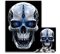 BlueEyed Cyborg Skull Jigsaws 1000 Pieces for Adults Puzzles for Adults Intricate Design for Teenagers DIY Decor And BrainBoosting Fun 1000 PCS(75x50cm)