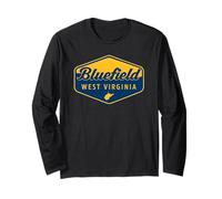 Bluefield West Virginia Retro Badge Design Southern WV Art Long Sleeve T-Shirt