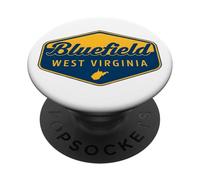 Bluefield West Virginia Retro Badge Design Southern WV Art PopSockets Adhesive PopGrip