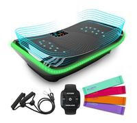 Bluefin® 4D Vibration Plate Exercise Machine for Weight Loss, Muscle Recovery & Lymphatic Drainage, 3 High-Performance Motors with Resistance Bands & Pull cords for a Full Body Workout