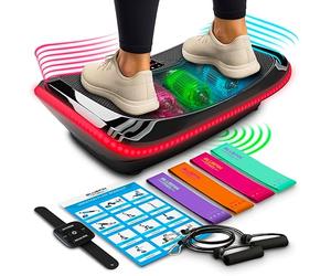 Bluefin® 4D Vibration Plate Exercise Machine for Weight Loss, Muscle Recovery & Lymphatic Drainage, 3 High-Performance Motors with Resistance Bands & Pull cords for a Full Body Workout