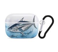 Bluefin Tuna Thunnus Airpod Pro Case Cover Wireless Earbuds Case Protective Cover with Keychain Compatible with AirPods 1st & 2nd Generation Full Protective, Front LED Visible White