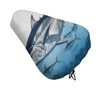 Bluefin Tuna Thunnus Bike Seat Rain Cover Waterproof Dustproof Bikes Saddle Cushion Soft Bicycle Seat Pad Covers with Drawstring for Men Women