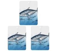 Bluefin Tuna Thunnus Car Air Freshener Hanging Incense Chips 3 Pack Automotive Scented Hanging Sheets Square for Car Home Auto Interior Decor