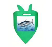 Bluefin Tuna Thunnus Dog Bandana, Classic Plaid Dog Bandanas for Small Medium Large Dogs, Adjustable Washable Cotton Pet Scarf, Reversible Triangle Bibs for Puppy Dogs Cats Birthday Party Daily Wear
