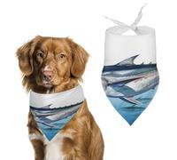 Bluefin Tuna Thunnus Dog Bandanas Cute Soft Cotton Puppy Scarves Washable Daily Summer Durable Triangle Reversible Bibs Suitable for Small Medium Large Dogs and Cats