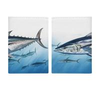 Bluefin Tuna Thunnus Passport Card Holder Travel Passport Covers Case Pu Passport Book Cover Passport Wallet Cover Case Passport Protective Cover Unisex Passport Protector, style, 20.3x13.8cm