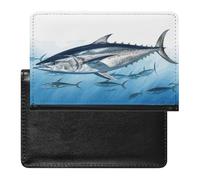 Bluefin Tuna Thunnus Passport Holder for Travel Essentials Ultra Slim Passport Wallet Leather Passport Cover Waterproof Travel Wallet Cute Passport Book Travel Accessories