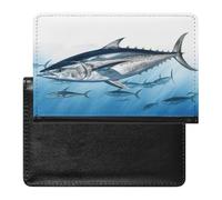 Bluefin Tuna Thunnus Passport Holder for Travel PU Leather Passport Book Card Holder Case Cute Passport Wallet Ultra Slim Passport Cover Passport Protector Case for Women Men