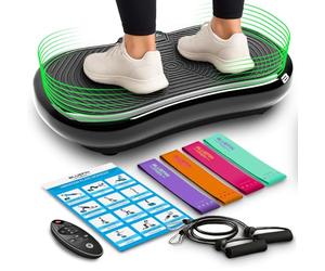 Bluefin® Vibration Plate Exercise Machine for Weight Loss, Toning & Lymphatic Drainage, Full Body Vibrating Platform with 180 Intensity Levels + 5 Programs for Home Fitness