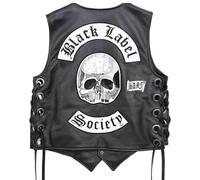 Bluefinch Fashions Black Labal Zak Wylde Society Black Leather Vest For Men’s (3XL)