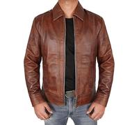 Bluefinch Fashions Keanu Reeves J.Wick 4 Classic Brown Lambskin Leather Jacket, Trucker Style, Men's (UK, Alpha, M, Regular, Regular, Brown)