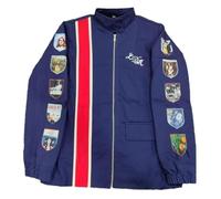 Bluefinch Fashions Lana's Album Patch Work Blue Racer Cotton Jacket - Del-Rey Lightweight Concert Jacket for Women (XX-Small)