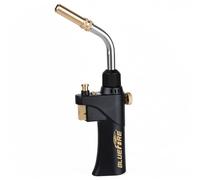 BLUEFIRE BTS-8090 Black Heavy Duty Gas Welding Torch Swirl Flame Head, Auto ON/OFF Trigger Start, Cast Aluminum Body, Compatible with MAPP/MAP-Pro/Propane, Portable Welding Nozzle for 1lb Tanks
