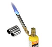BLUEFIRE Double Flame Jet Turbo Torch Head High Output 17060 BTU Full Metal Heavy Duty Manual Ignition Gas Welding Dual Tubes Blowtorch Nozzle Fuel by MAPP MAP Propane Brazing Soldering Flamethrower