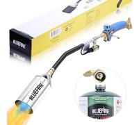 Bluefire Propane Torch Weed Burner Torch for Propane Tank 340000 BTU Heavy Duty Weed Torch with Self Ignition on 1lb Small Propane Tank Cordless for Roofing Flame Thrower Start Fire Ice Snow Melting