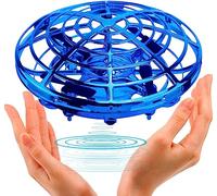 BlueFire UFO Drone for Kids, Mini Flying Drone with 360° Rotating and Led Lights, Rechargeable Hand-controlled Drone, Outdoor Infrared Induction Aircraft Games Gifts for Boys Girls(Blue)