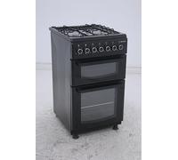 BlueFlame DG5403XBZB 50 cm Freestanding Dual Fuel Cooker With Double Cavity Oven - Black