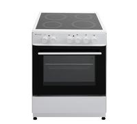 BlueFlame KCF 1000.60 60 cm VitroCeramic Freestanding Electric Cooker - White