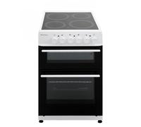 BlueFlame KCF 2200.50 SMF 50 cm VitroCeramic Freestanding Electric Cooker With Double Cavity Oven - Turbo Fan - White