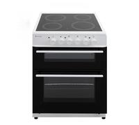 BlueFlame KCF 2200.60 SMF 60 cm VitroCeramic Freestanding Electric Cooker With Double Cavity Oven - Turbo Fan - White