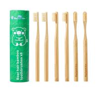 BlueForest Era Boar Bristle and Bamboo Toothbrush, Premium Boar Bristle Toothbrush for Adults, Plastic and Nylon Free, Eco-Friendly, Natural, Biodegradable, Compostable