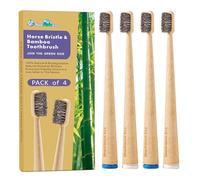BlueForest Era Horse Hair Toothbrush Natural Bristle Bamboo Toothbrushes Soft Plastic Free Non-Toxic Primal Wood Toothbrushes Natural Organic Toothbrush for Adults