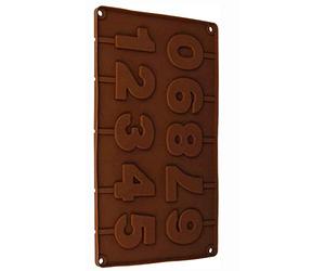 BlueFox Silicone Mould Lollipop Number Lollipop Mould Ice Cream Mould Chocolate Mould Numbers Ice Cube Tray 29cm x 17cm x 1cm Brown