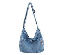 BLUEGALA Denim Messenger Shoulder Bag, Blue Jean Hobo Tote Bag,Retro Denim Large Crossbody Bag Purse For Women Men 2024 (A-Vintage blue)