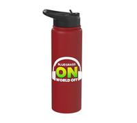 Bluegrass On World Off Gear Bluegrass Music Lover Bluegrass Stainless Steel Insulated Water Bottle