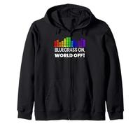 Bluegrass On World Off Gear for Bluegrass Music | Bluegrass Zip Hoodie